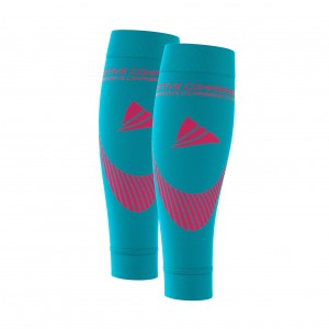 PERFORMANCE CALF SLEEVES – extra strong - türkis/pink