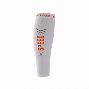 SPEED PERFORMANCE CALF SLEEVES – hvid/orange