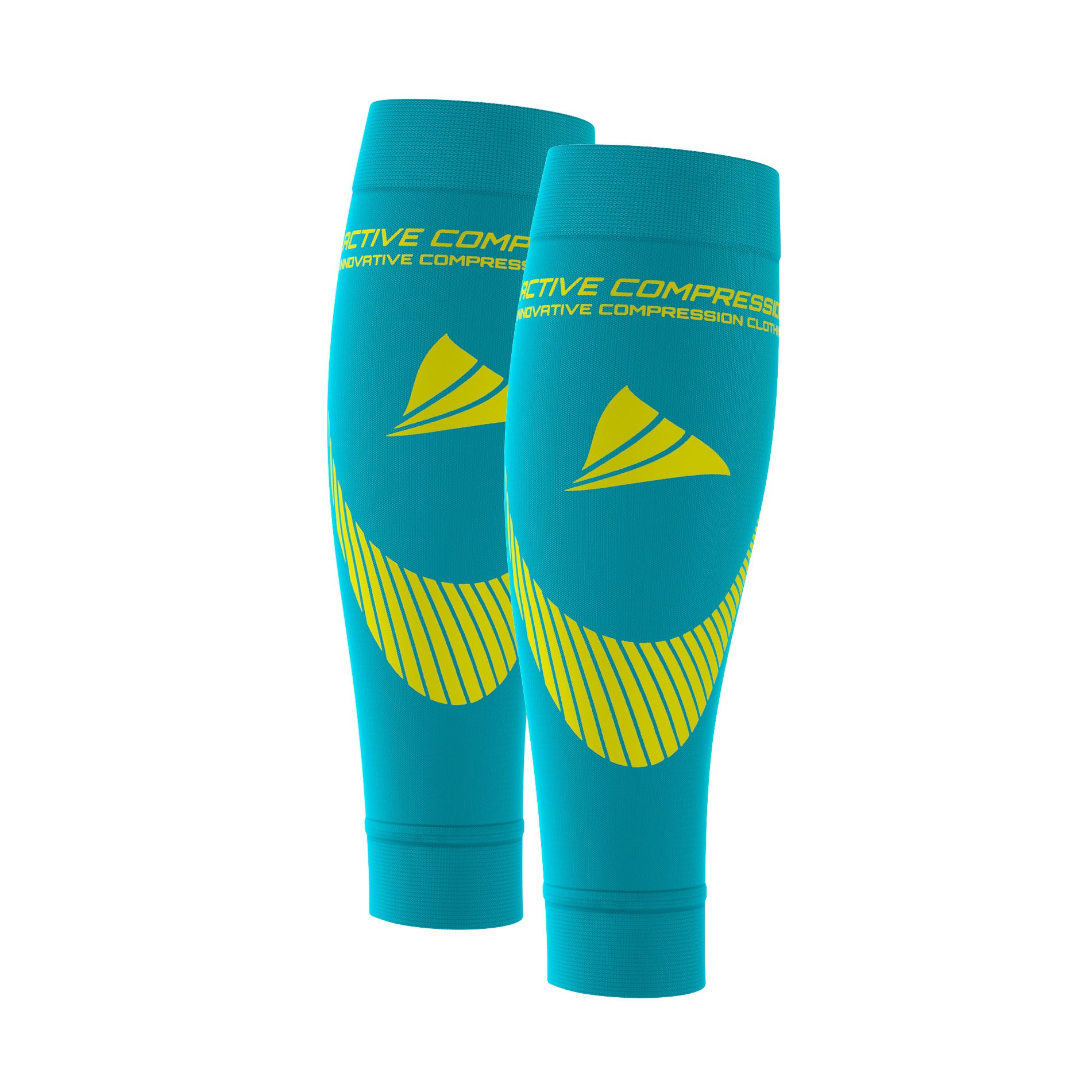 PERFORMANCE CALF SLEEVES – extra strong - türkis/gelb