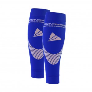 PERFORMANCE CALF SLEEVES – extra strong - blau/silber