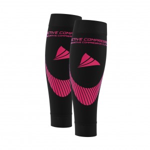 PERFORMANCE CALF SLEEVES – extra strong - schwarz/pink
